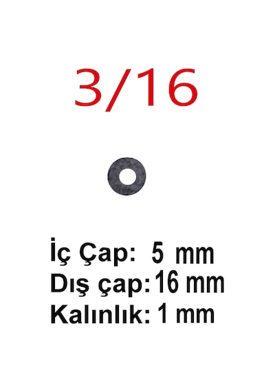Galvanizli Demir Pul 3/16 (5mmX16mmX1mm) 100'Lü Paket