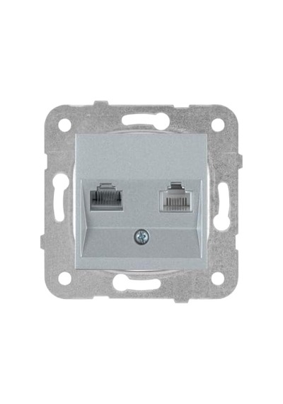 Novella/trenda Gümüş Data Ve Nümeris Cat5e Ve Cat3 Mekanizma Ve Düğme/kapak Vakumlu Paket