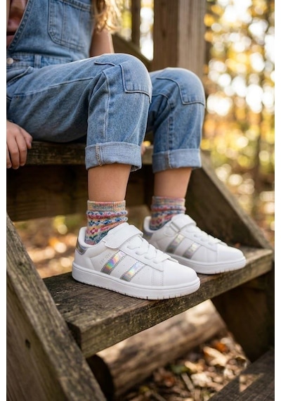 Fort Cool Cooper Rahat Esnek Sneaker Kız Çocuk Spor Ayakkabı Beyaz