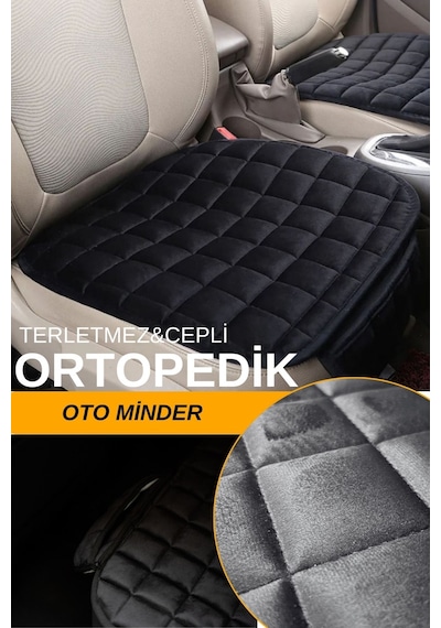 Premium Cepli Koltuk Minderi Tek Adet - Siyah