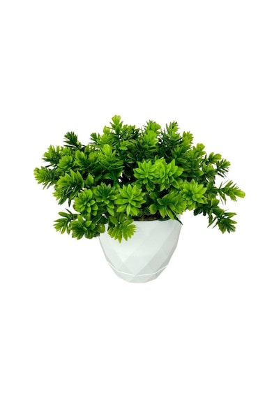 Yapay Çiçek Beyaz Saksıda Lotus Dekoratif Masa Çiçeği 15cm