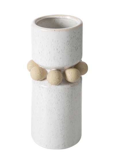 Mudo Home Daphne Dots Vazo 14x14x31 Cm Beyaz