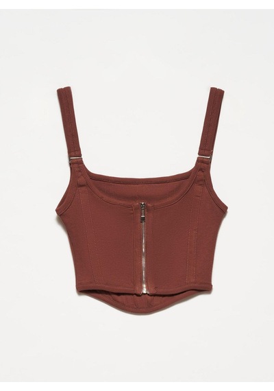 Dilvin 3793 Korse Top-kahve-4307 Kahve