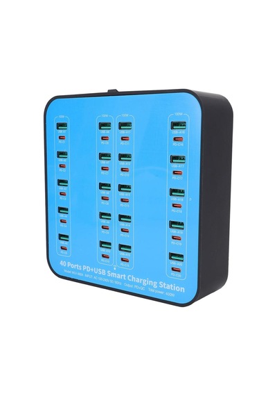 40 Port Hızlı Şarj Cihazı 400w 20xusb 20xtype-c Şarj İstasyonu Pd Şarj