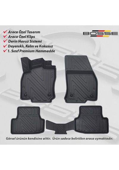 VW Scirocco Paspas Araca Özel 2008 2017 BOSSE 3D Havuzlu Oto Paspas