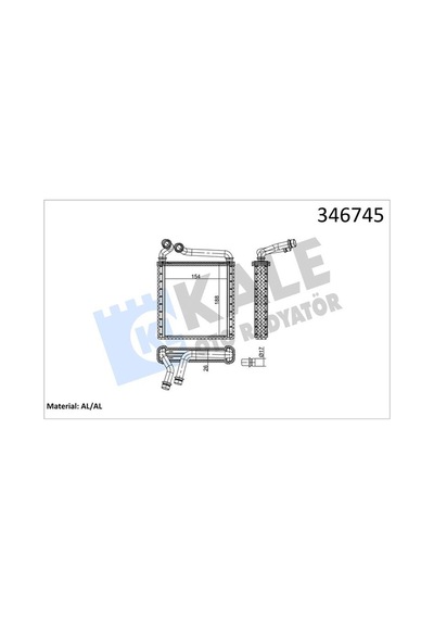 Kalorifer Radyatörü Kale 346745 Volkswagen Passat / Tiguan / Audi Q3 3c0 Oem 3c0819031a