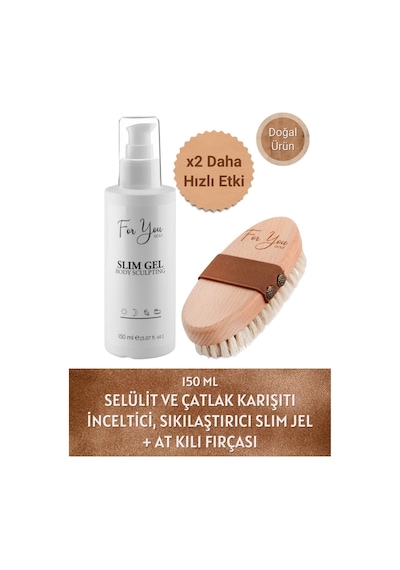 Slim Jel Inceltici-sıkılaştırıcı-toparlayıcı-çatlak Karşıtı Ve Selülit Kremi 150 Ml At Kılı Fırçası