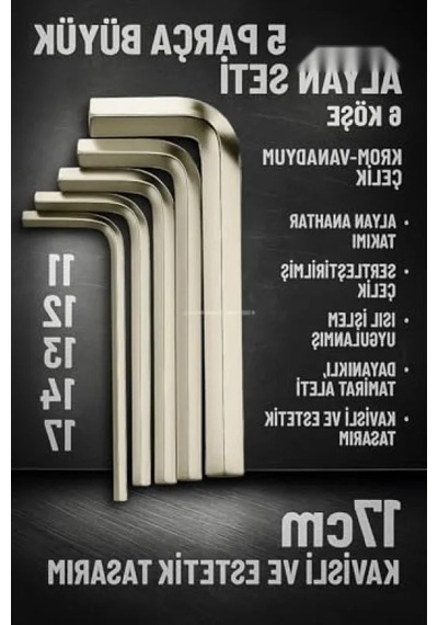 5 Parça Alyan Anahtar Seti, Krom-vanadyum Çelik, Dayanıklı Ve Ergonomik