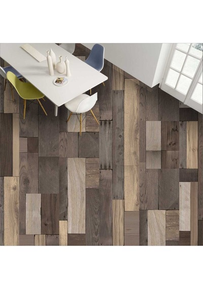Yer Kaplama Folyosu Kendinden Yapışkanlı Laminasyonlu Ahşap Parke Desen 60cm X 100cm
