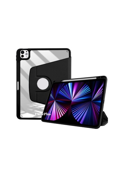 Apple Uyumlu iPad, Pro 11inç M4 2024 Kılıf Termik Kalem Bölmeli Dönebilen Standlı Kılıf A2836 A2837 A3006