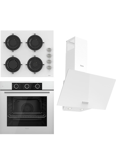 Ferre Flowart Basıc Serisi XE62CB - CS206 - D087 Beyaz Ankastre Set