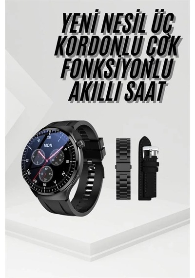 Diyar-ı Fırsat Amoled Ekran Metal Deri Silikon Kordonlu Uyku Ve Sağlık Takibi