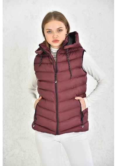 Wapp Unisex Bordo Mikro Jel Dolgu Çıkarılabilen Fermuarlı Kapüşon Çok Renkli