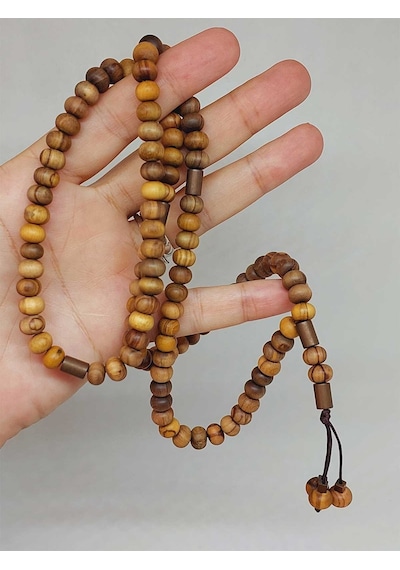 Zeytin Ağacı 108'lik Mala Kolye 5117 Kahverengi