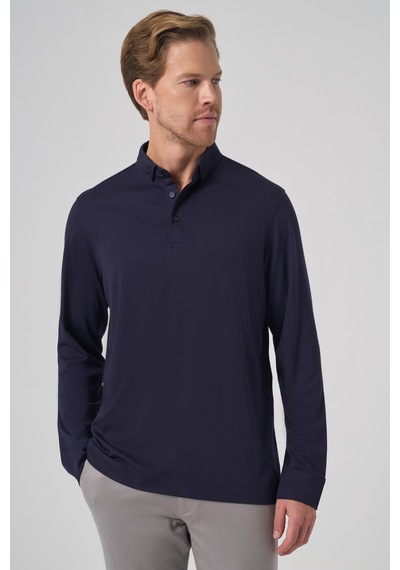 Morven Erkek Lacivert Trend Polo Yaka Rayon Sweatshirt 26ks063004200 Lacivert