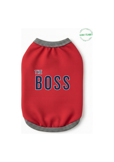 Kırmızı The Boss Patron Yazılı Kedi Ve Köpek Kıyafeti Tişörtü Elbisesi Large/l/beden 3