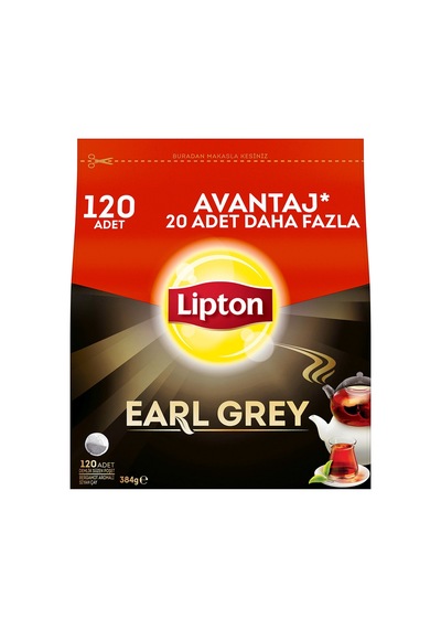 2 Adet Lipton Earl Grey Demlik Poşet Çay 120'li