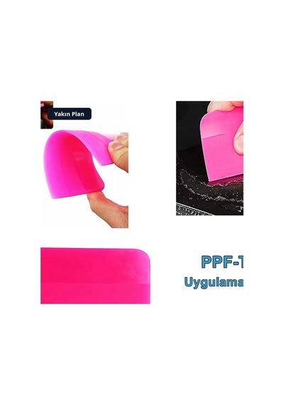 Trobus Ppf/tph Cam Filmi Silikon Rakle Uygulama Aparatı 12x7,5 Cm Pembe