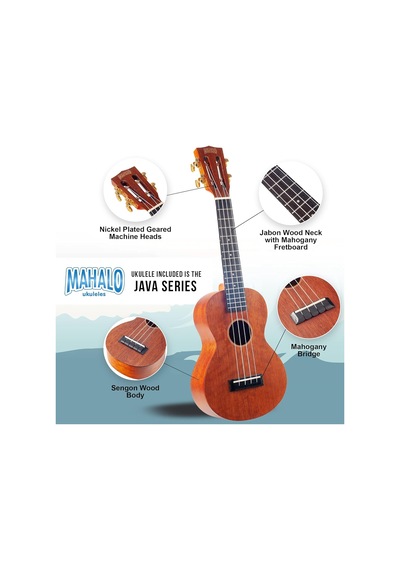Mahalo Mj2tbrk Java Series Concert Ukulele Seti Trans. Brown