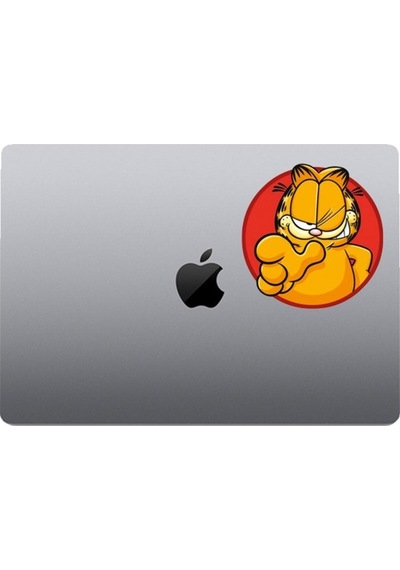 Garfield Oto, Motorsiklet, Kask, Laptop Sticker 13x13 Cm