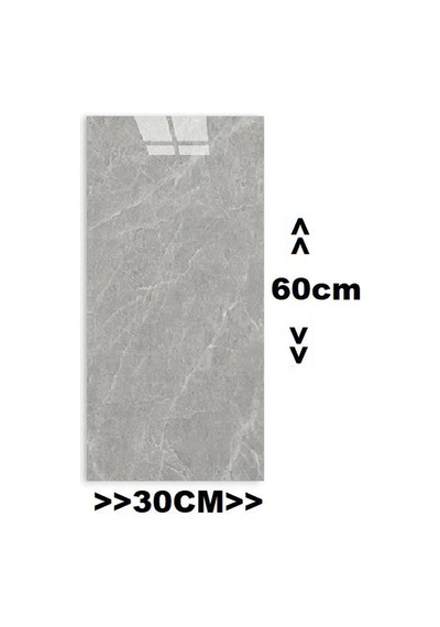 10 Adet 30x60 Cm Kendinden Yapışkanlı Duvar,banyo,tezgah Arası Mermer Duvar Paneli Kağıdı Bs1725 Gri - Kahverengi