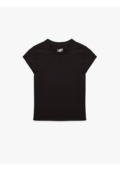Koton Slim Fit Bisiklet Yaka Kısa Kollu Spor Tişört Siyah 6sak10141nk