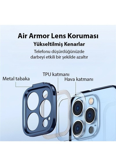 Baseus Glitter Apple Uyumlu   iPhone 14 Pro 6.1 Renkli Kenar Silikon Kilif + Tempered Ekran Koruyucu Set - Mavı