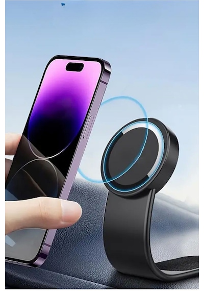Bükülebilir Esnek Telefon Tutucu İphone Yeni Nesil Manyetik Mıknatıslı Araç İçi Telefon Tutucu SİYAH-GRİ