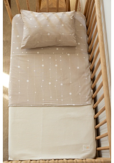 Esti Baby Bebek & Çocuk Uyku Seti 3'lü Pike Takımı 70x120 CM Lastikli Çarşaf - Örtü - Yastık Kılıfı