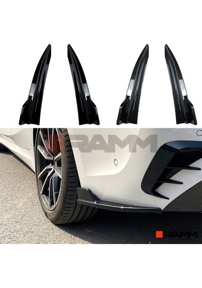 Bmw G20 M Arka Tampon Bıçağı Sağ+sol Parlak Karbon