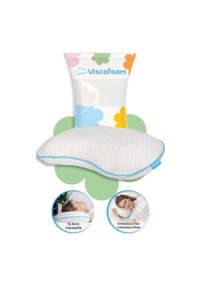Viscofoam Yarım Ay Boyun Destekli Ortopedik Yastık Visco Yastık 60x40x12.5cm