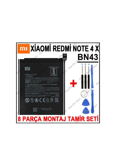 Xiaomi Redmi Note 4X Batarya Pil Bn43 +Tamir Montaj Seti