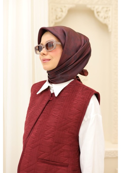 Silk Home Shiny Eşarp 75002-62 Kiremit Bordo, Koyu Bordo