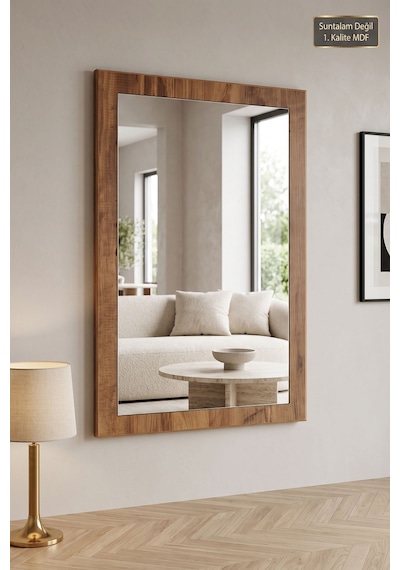 76x54 Cm Antik Ahşap Dik Dekoratif Ayna Dresuar Boy Koridor Konsol Aynası Banyo Oda Lavabo Wc Mutfak Makyaj Aynası Atlantik Çam