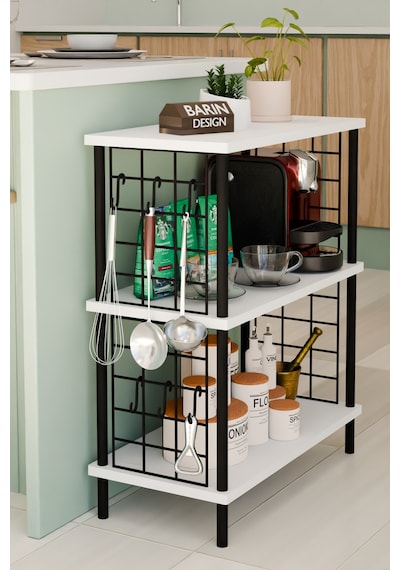 3 Raflı Telli Çevir-kur Çok Amaçlı Raf Ünitesi Metal Gövde Mutfak Düzenleyici Pratik Organizer Beyaz 3 Raflı Telli Çevir-kur Çok Amaçlı Raf Ünitesi Metal Gövde Mutfak Düzenleyici Pratik Organizer Beyaz