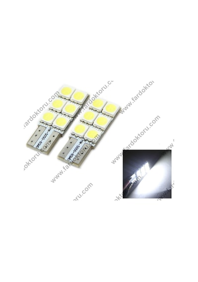Fardoktoru T10 Duy 6 Smd Dipsiz Yönsüz Led Oto Ampulü - Beyaz