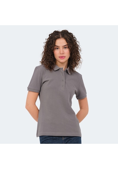 Slazenger VERA I Kadın Polo Yaka Koyu Gri Tişört