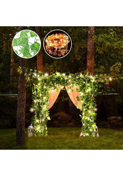 Led Sarmaşık Işık 30 Led 3 Metre Yapay Yeşil Vine, Günışığı Dekoratif Aydınlatma, Ev Oda Part 3m30led