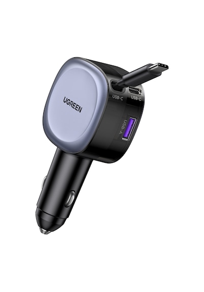 Ugreen 75w 2 Portlu Usb-c Kablolu Araç İçi Şarj Cihazı Çakmaklık Adaptörü, 55653