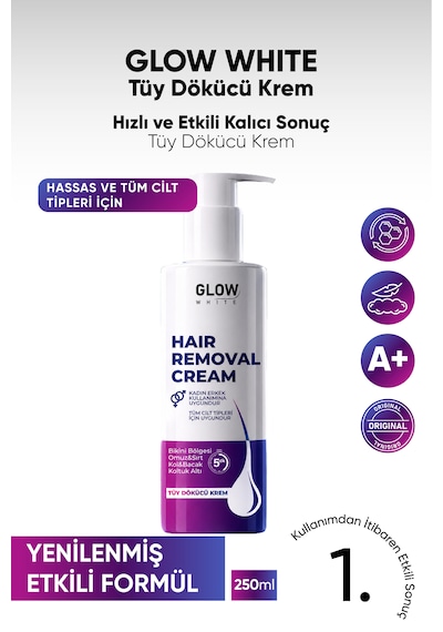Glow Whıte Tüy Dökücü Krem Tüy Oluşumunu Geciktirici Etkili