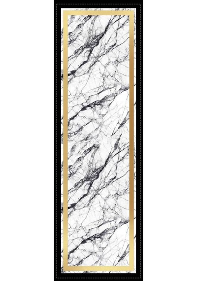 Gold Çerçeveli Desen Premium Masa Örtüsü Runner Rnr246n11