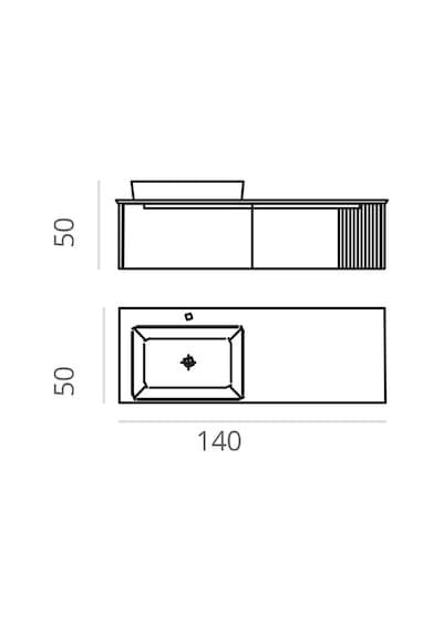 Orka Bıella 140 Alt Modül + Lavabo Mat Pudra Diğer Orka Bıella 140 Alt Modül + Lavabo Mat Pudra Diğer