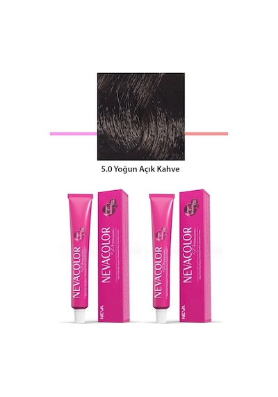 Jenerik 2 Li Set Premium 5.0 Yoğun Açık Kahve - Kalıcı Krem Saç Boyası 2 X 50 G Tüp