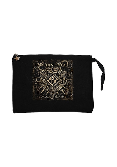 Machine Head Bloodstone Diamonds Siyah Clutch Cüzdan / El Çantası Siyah