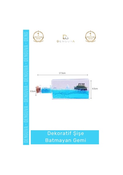 Batmayangemi Masaüstü Ofis Hediyelik Akrilik Sıvı Hareketli Gemi Figürlü Batmayan Gemi Şişe Akvaryu