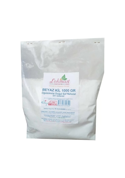 Beyaz Kil Öğütülmüş Doğal Saf Naturel 1000 Gr Paket