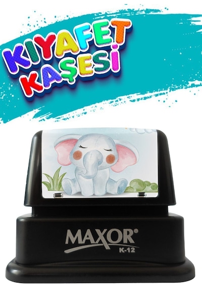 Maxor Kaşe Kıyafet Kaşesi Fil Temalı Öğrenci Kaşesi / Kıyafet Etiketi / Kumaş Kıyafet Kaşesi
