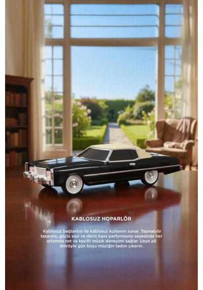 Bluetooth Hoparlör Cadillac 1969 Görünümlü Retro Klasik Araba Tasarımlı 10w Fm Usb Tws Speaker D83