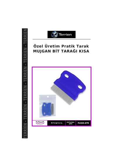 Özel Üretim Pratik Tarak Mujgan Bit Tarağı Kısa