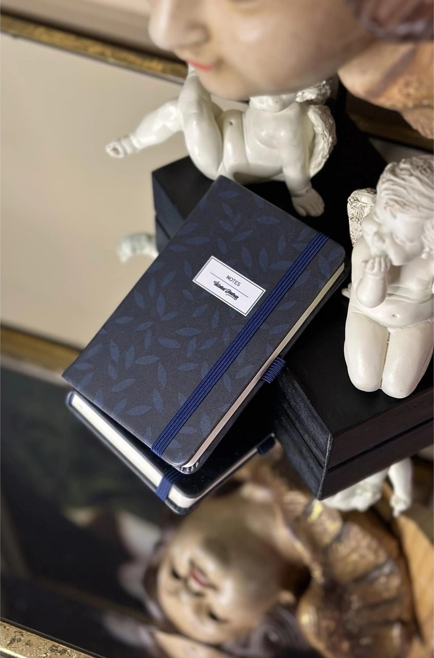 Venzi Art Sert Kapak Vegan Deri 192 Sayfa A6 80gr. Çizgili Defter Mavi